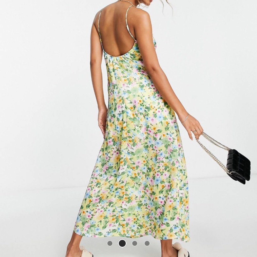 NEW Satin floral midi slip dress